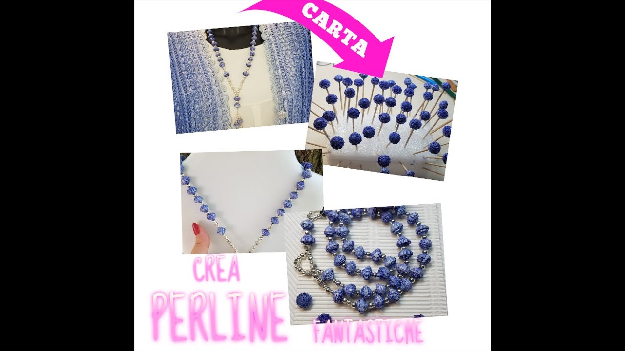 Come fare  PERLINE di CARTA, ROSELLINE facili e con materiali casalinghi PAPER BEADS, Riciclando