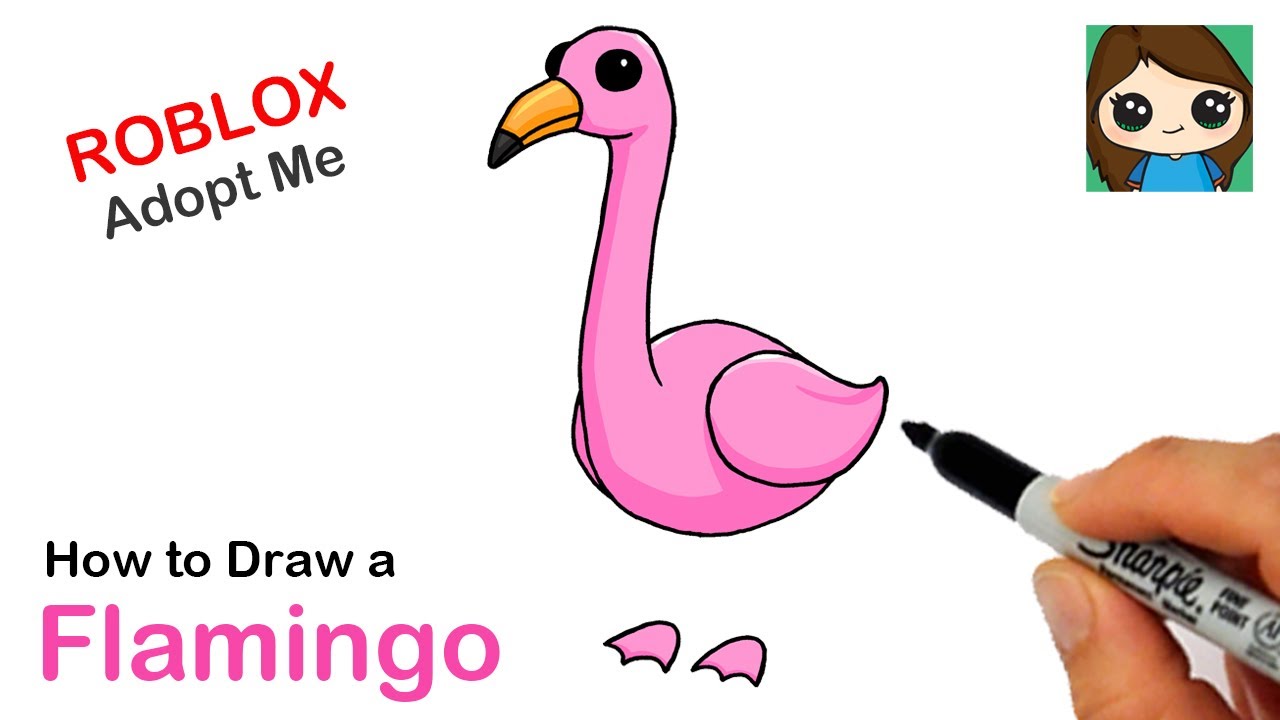 How To Draw A Flamingo Roblox Adopt Me Pet Youtube - roblox drawings flamingo