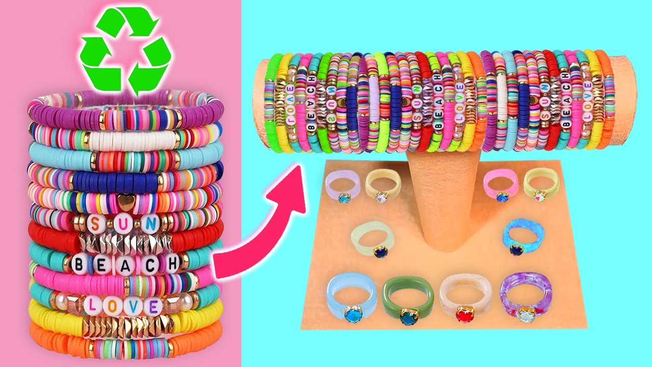 ♻️DIY: Organizador para Accesorios (Pulseras, Colgantes) hecho con tubos de papel (Fácil y Rápido)♻️