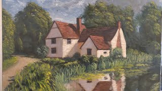 Hilly Lott's Cottage Flatford 版画　ヴィンテージ Hilly Lott's Cottage Flatford 版画 ヴィンテージ FLATFORD