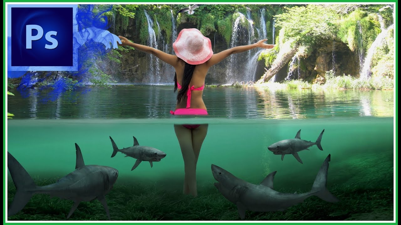 Sharks Attacks Girl | Photoshop Tutorial for Beginners