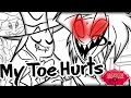 My toe hurts  alastor  sir pentious hazbin hotel fan storyboard