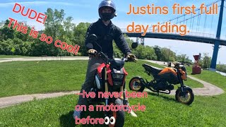 'I've never ridden a motorcycle before last week' first day riding the streets on a HONDA GROM.