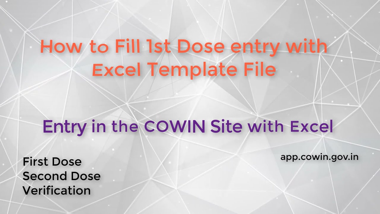 COWIN Data Entry with Excel File के साथ कैसे करे | How to registration Dose 1st Dose in COWIN Site