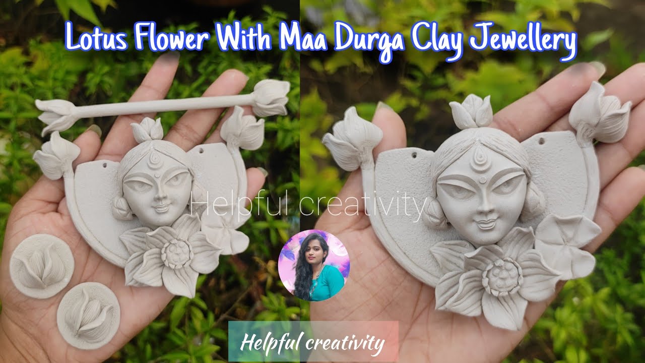 Lotus Flower Clay Jewellery Making/Maa Durga Clay Jewellery Making/DIY Handmade Clay Jewellery