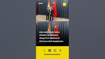 EAM Jaishankar meets Chinese Counterpart, Wang Yi on sidelines of SCO Summit in Kazakhstan #shorts