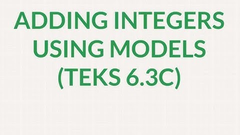 Adding Integers using Models TEKS 6.3C 16 July 2018
