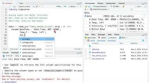 R Tutorial - Read and clean up a csv file with pipes and dplyr functions