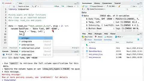 R Tutorial - Read and clean up a csv file with pipes and dplyr functions