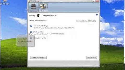 FreeAgent Desktop 1.5 Backup: Restoring the Most Recent Version of Backed Up Files XP