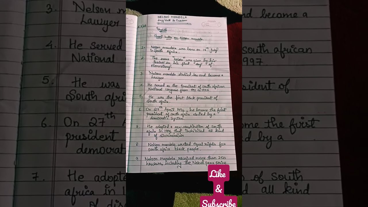 Class 10 Ch 2 Nelson Mandela Short Notes 10 Lines About Nelson Class 10 Ch 2 Nelson Mandela Short Notes 10 Lines About Nelson