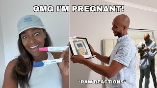 Finding out I'M PREGNANT \& telling my husband | First Time Parents *Raw Reactions*