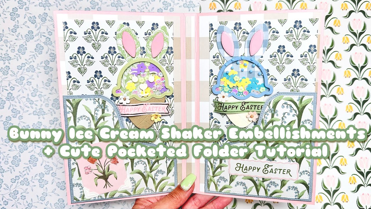 Craft With Me | Easter Bunny Shaker Embellishments + Pocketed Folder Packaging Tutorial | SDD
