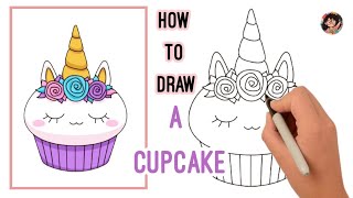 كيف ترسم كب كيك?يونيكورن? رسم سهل  تعلم الرسم?تعليم الرسم للمبتدئينHow to draw a cupcake Unicorn