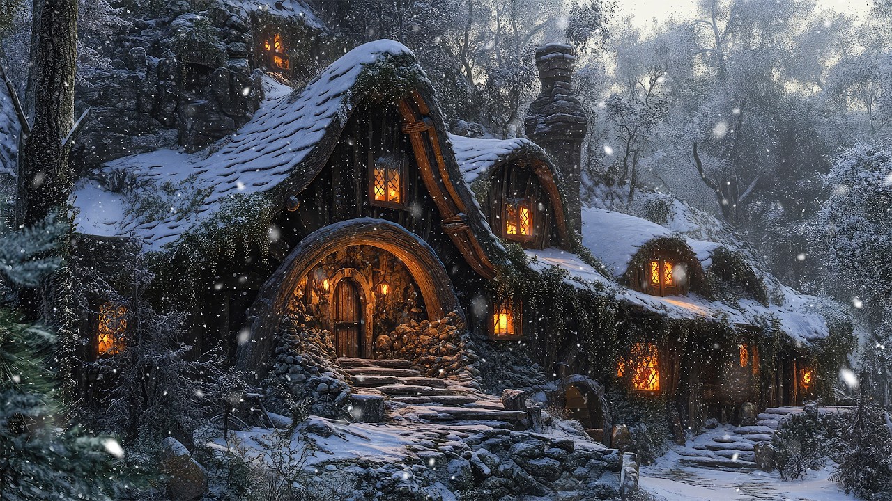 Winter Burrow Hamlet | Medieval Celtic Winter Ambience for Relaxation & Deep Focus