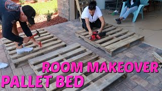 BEDROOM MAKEOVER'S! MAKING EMMA'S PALLET BED! EMMA AND ELLIE