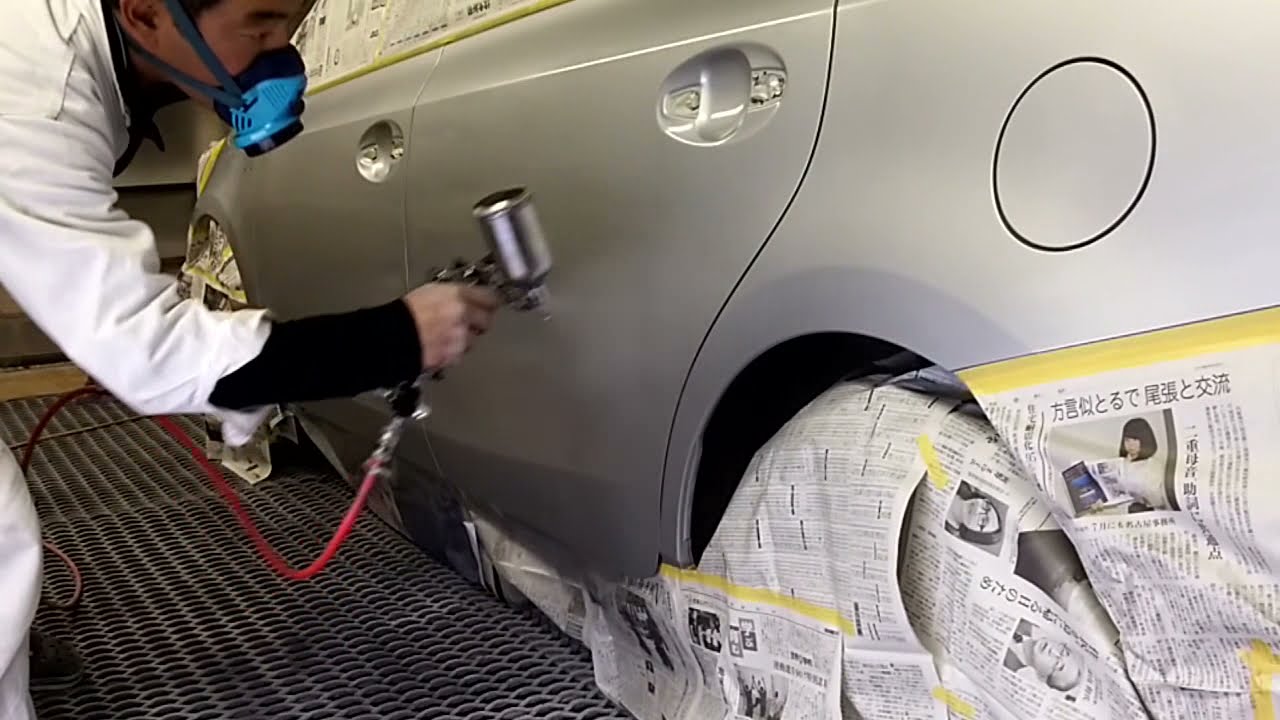 鈑金塗装プリウスアルファ 1f7 ボカシ塗装 解説入り Youtube
