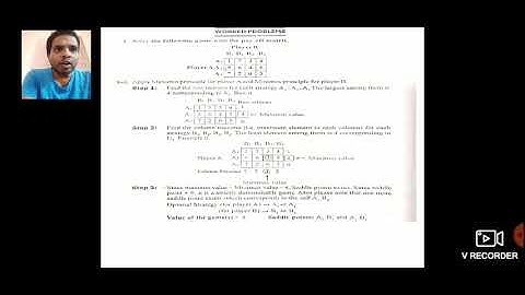 Game theory part II ( maxmini and minimax principle)