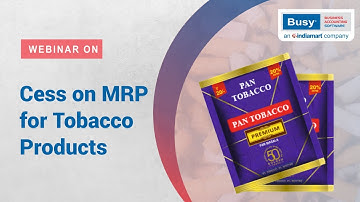 Cess on MRP for Tobacco Products (Hindi) | BUSY