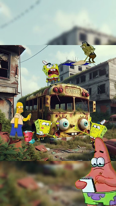 memperbaiki bus telolet basuri Spongebob Squarepants yang hancur
