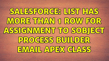 Salesforce: List has more than 1 row for assignment to SObject process builder email apex class