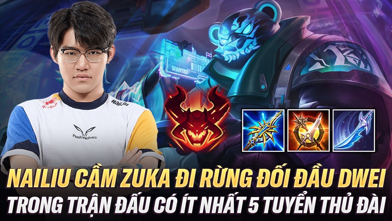 Nailiu Cầm Zuka Đi Rừng Đối Đầu Dwei Trong Trận Đấu Có Ít Nhất 5 Tuyển Thủ Trên Rank Chiến Tướng Đài