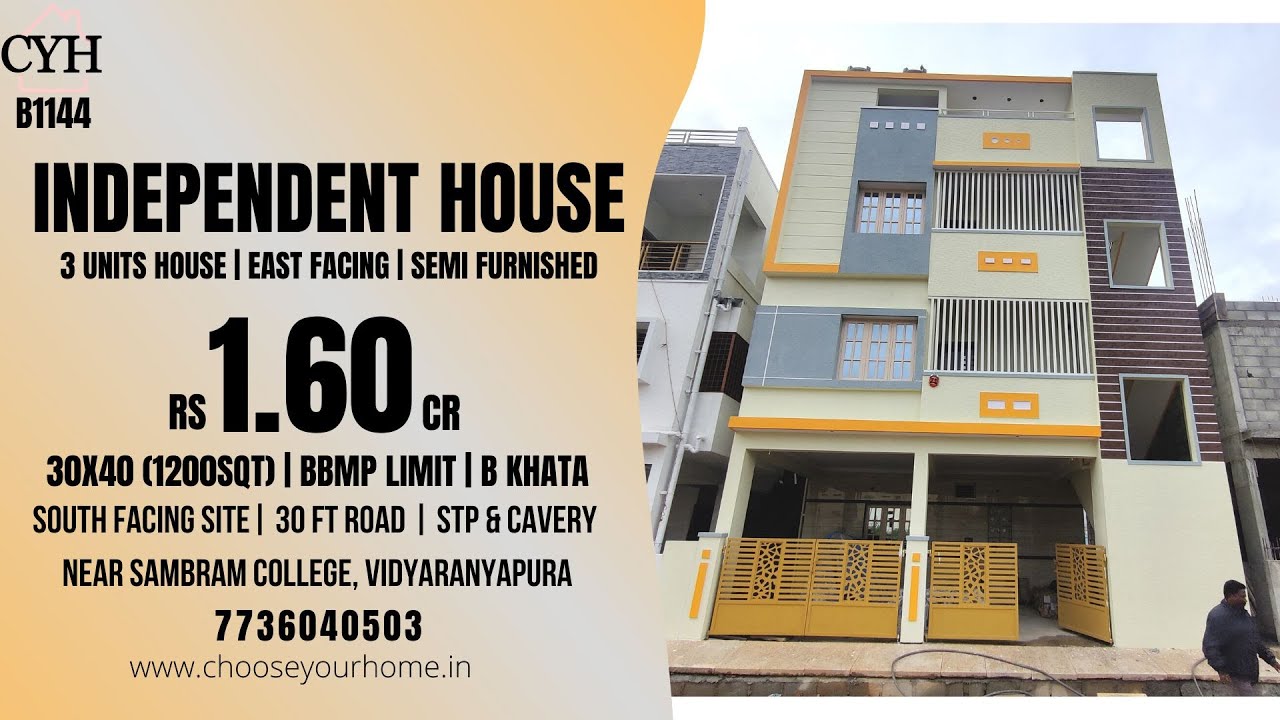 SOLDCYHB1144 Rs 1.60cr 3 Units Independent House for sale Nr