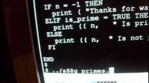 ALGOL 68 Program identifying prime numbers