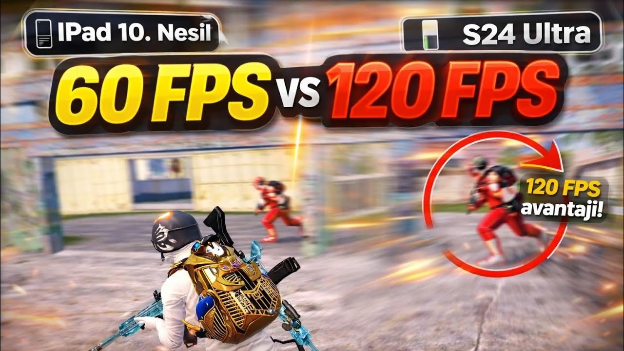 🔥İpad 10. Nesil 60 FPS vs S24 Ultra 120 FPS | PUBG Mobile FPS Testi🔥 ...
