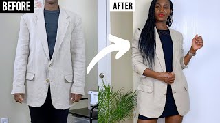 How to Take in Men's Blazer|Coat into women's blazer|coat|How to Alter Men's blazer