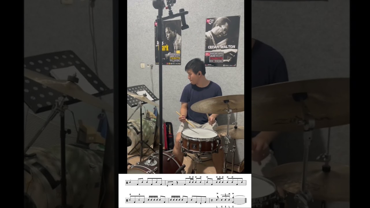 Max Roach’s drum solo on Au Privave, playing along to the melody