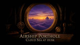Airship Porthole — Cloud Sea at Dusk | Fantasy Window Ambience
