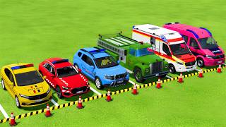 TRANSPORTING POLICE CARS, FIRE DEPARTMENT, AMBULANCE VEHICLES WITH MAN TRUCKS ! Farming Simulator 25