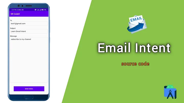 Send email using Intent in android studio || Email Intent || Android Studio Tutorial || SR CodeX