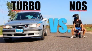 NOS POCKET BIKE Vs. TURBO SAAB! Launch Wheels INSTALL Ep. 5