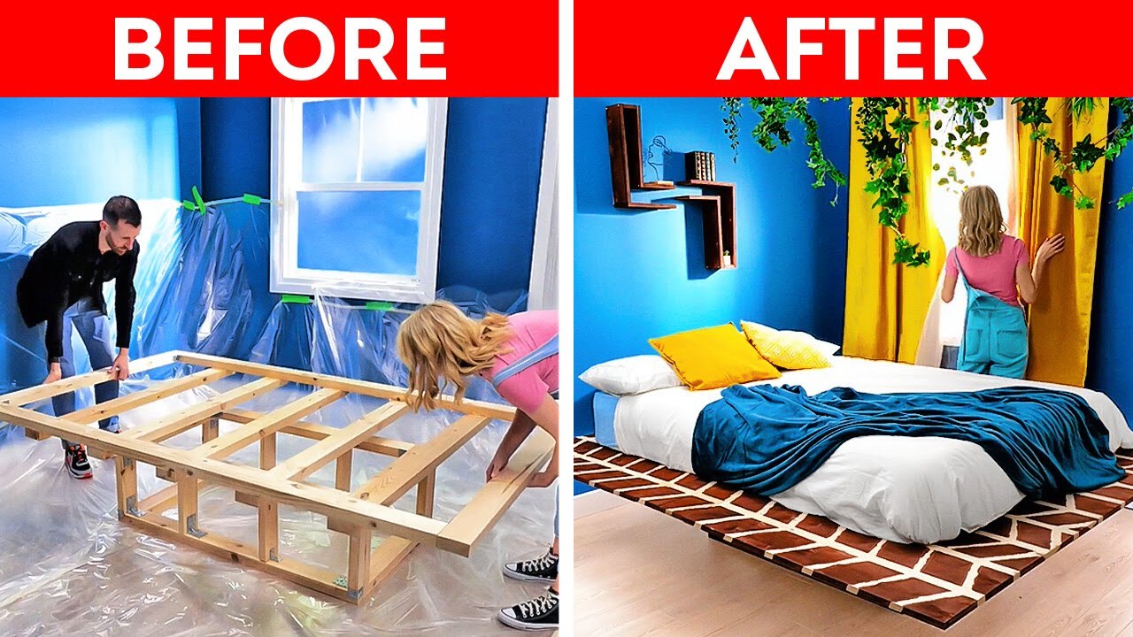 DIY Platform Bed || Incredible Bedroom Renovation Ideas