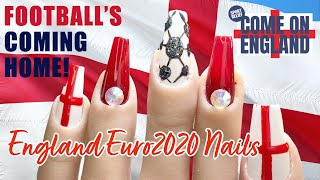 england euro2020 nail art / fun England football manicure / umikk gel polish/ #footballscominghome