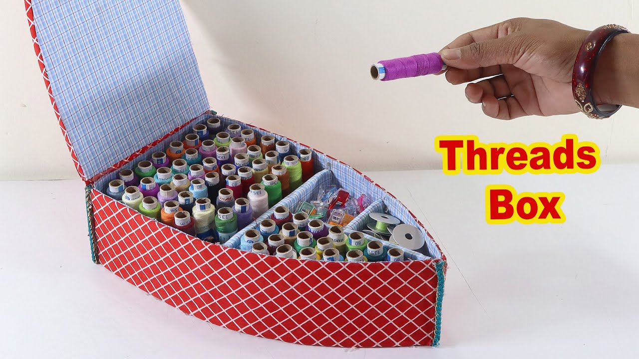 Make Thread Storage Box Using Cardboard l Sonali's Creations