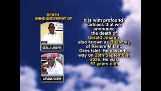 Gerald Joseph ~ Short Obituary
