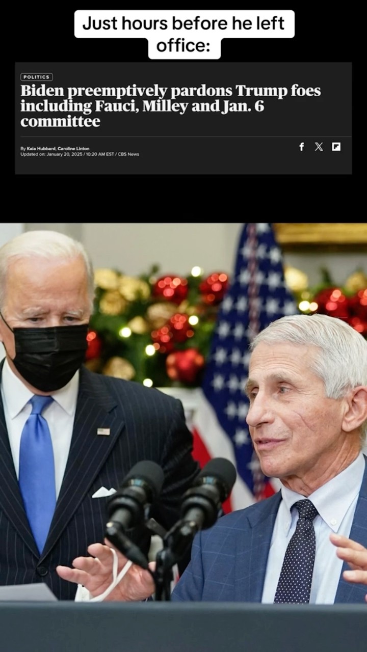 Biden issues preemptive pardons for Fauci, Milley, Jan. 6 committee #shorts