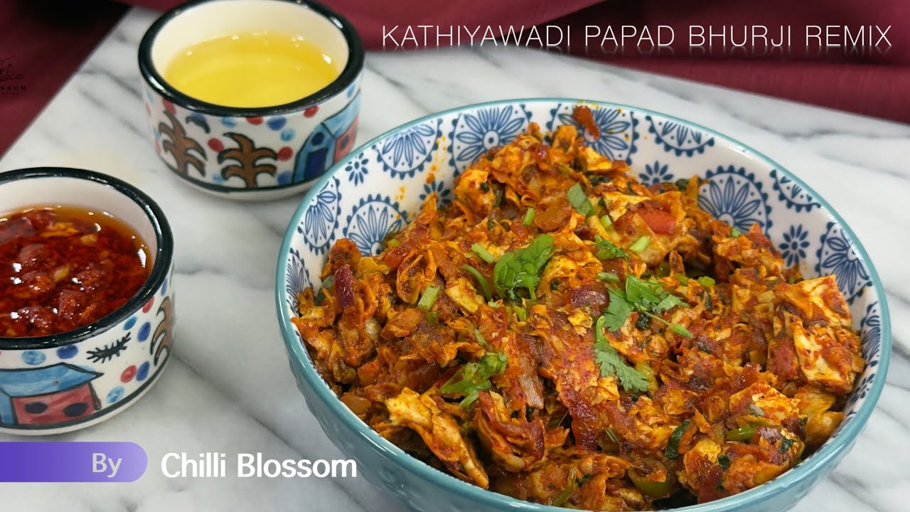 Forgot to Buy Vegetables? Try This Kathiyawadi Papad Bhurji! Flavour-Packed & Delicious! By Chilli B