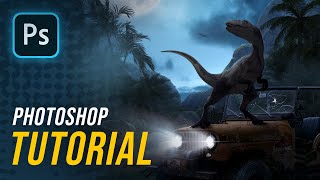 Jurassic Park Scene | Advanced Photoshop Tutorial screenshot 5