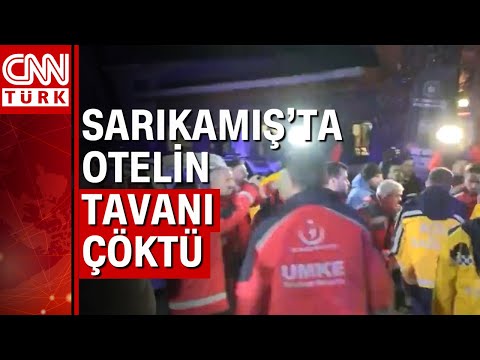 Sarıkamış ilçesinde şehitleri anma etkinliğinin yapıldığı otelin çatısı çöktü!