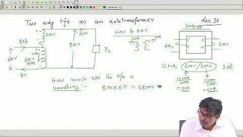Lecture 30 Two winding transformer connected as Autotransformer