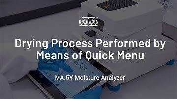 Drying Process Performed by Means of Quick Menu in MA 5Y
