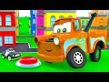 Super Mater helps cars. Giant Mater, Sheriff, King. The SUPER Tow Truck Story with Super Toys cars 3