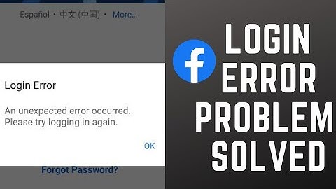 How to solve Facebook login error problem || An unexpected error occurred