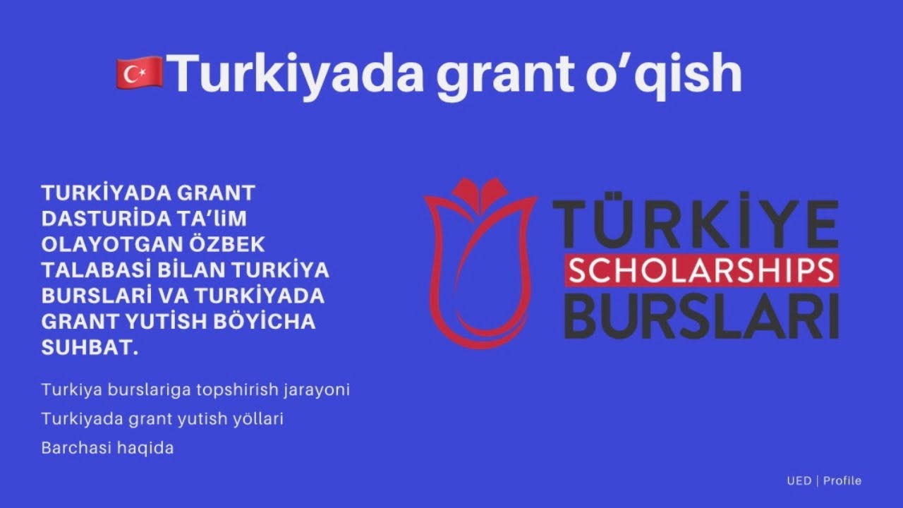 🇹🇷Turkiyada grant öqish haqida Turkiyada grant dasturida öqiyotgan özbek talabasi bilan suhbat