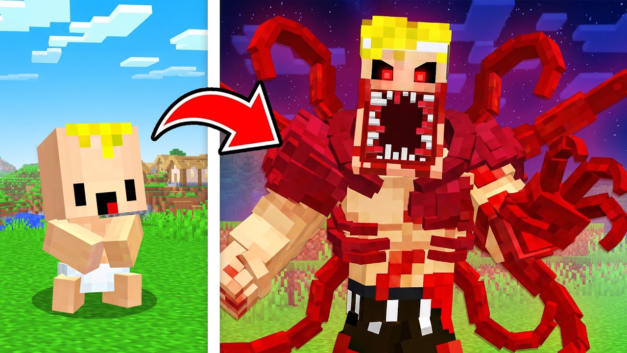 Pasé de DANOMC BEBÉ a DIOS PARÁSITO en Minecraft...