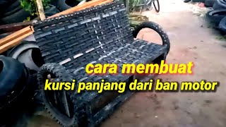 Make a long chair from used motorcycle tires